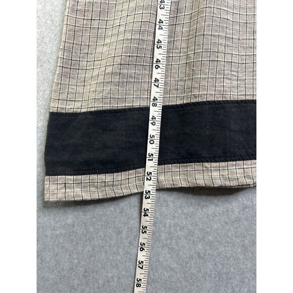 Women's Aly Wear Plaid Sleeveless Maxi Dress Small Linen Cotton Black‎ Oatmeal - Picture 7 of 11
